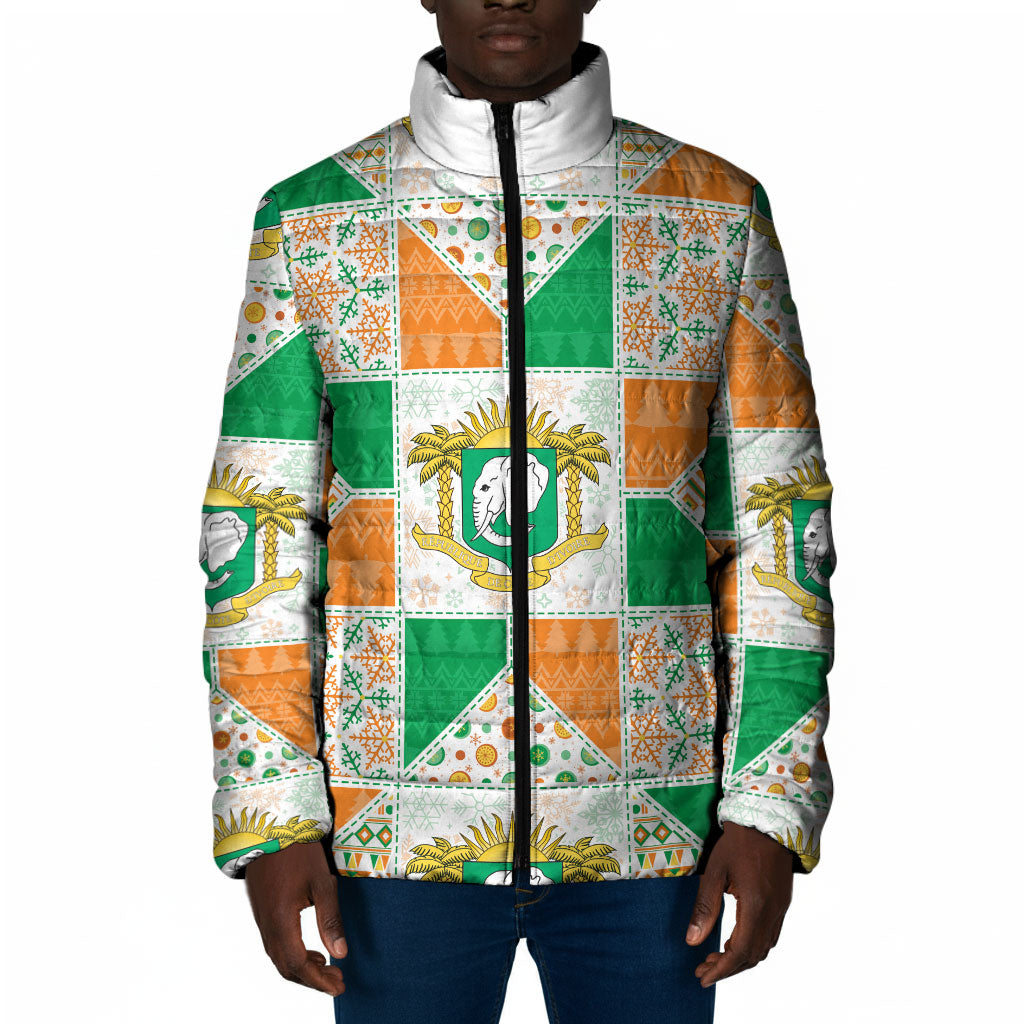 Ivory Coast Christmas Padded Jacket Patchwork Style