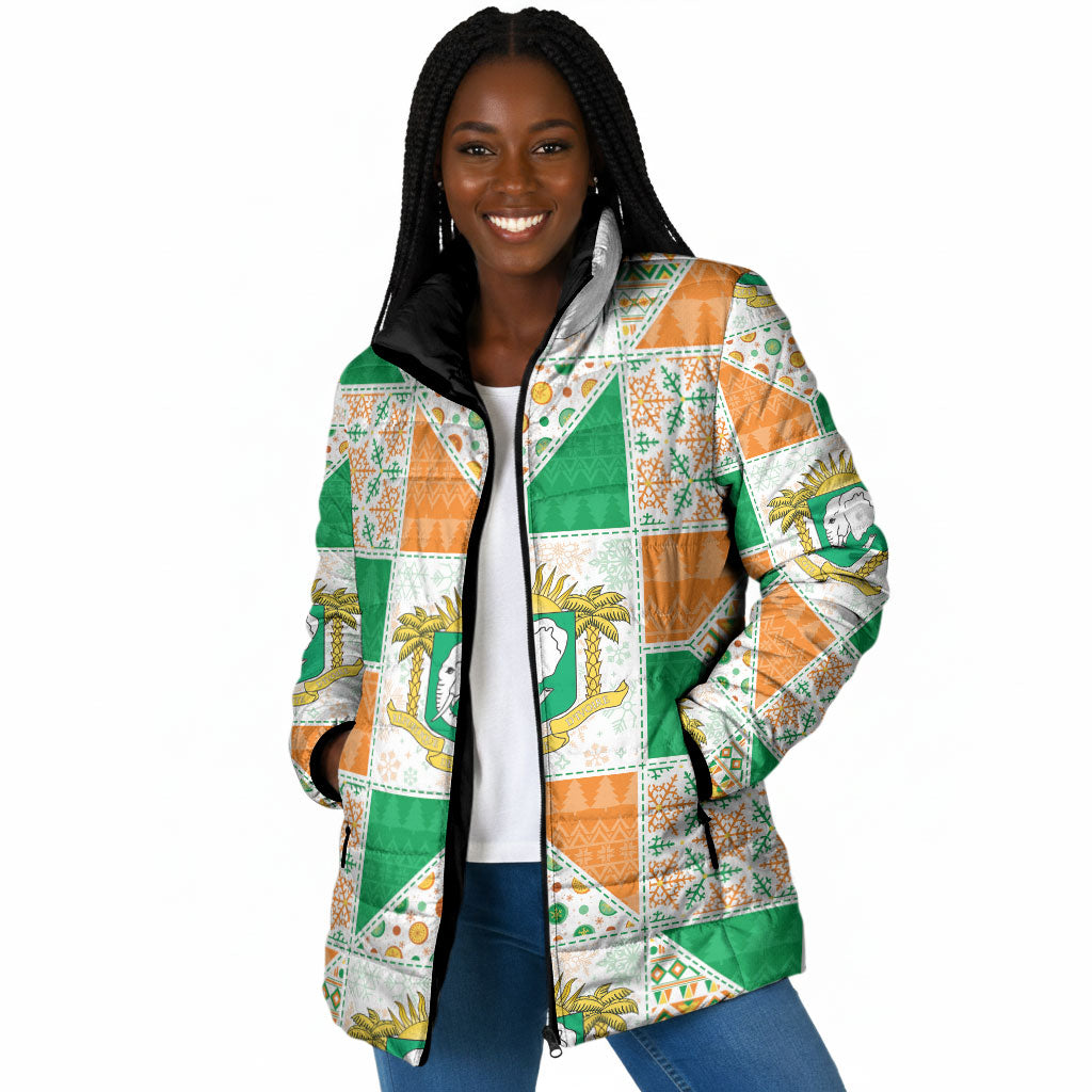 Ivory Coast Christmas Padded Jacket Patchwork Style