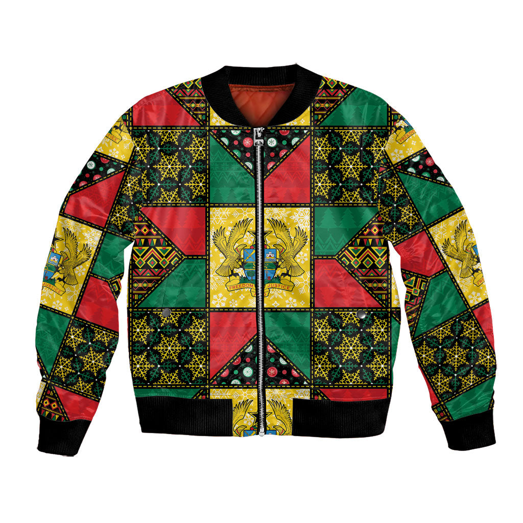 Ghana Christmas Bomber Jacket Patchwork Style