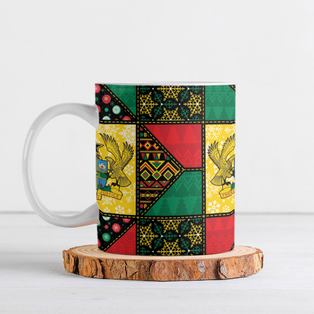 Ghana Christmas Ceramic Mug Patchwork Style