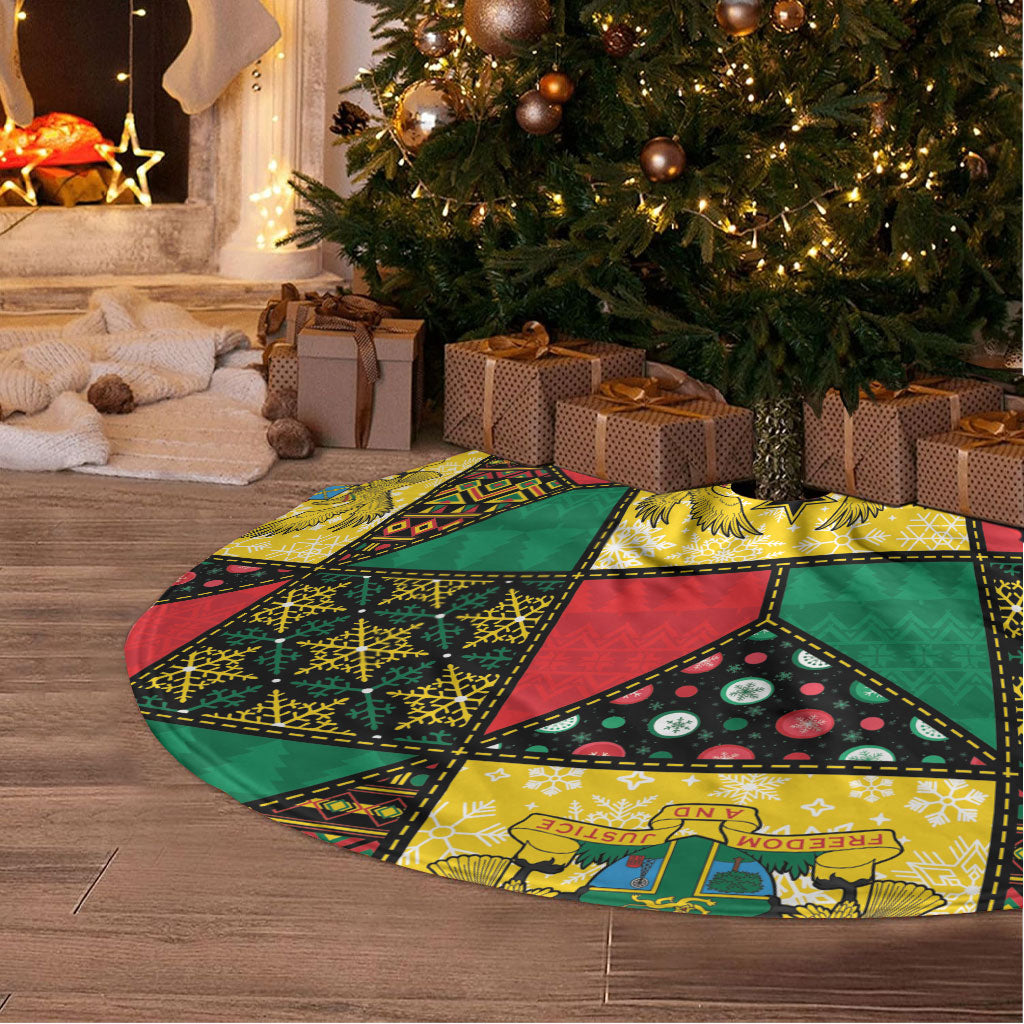 Ghana Christmas Tree Skirt Patchwork Style