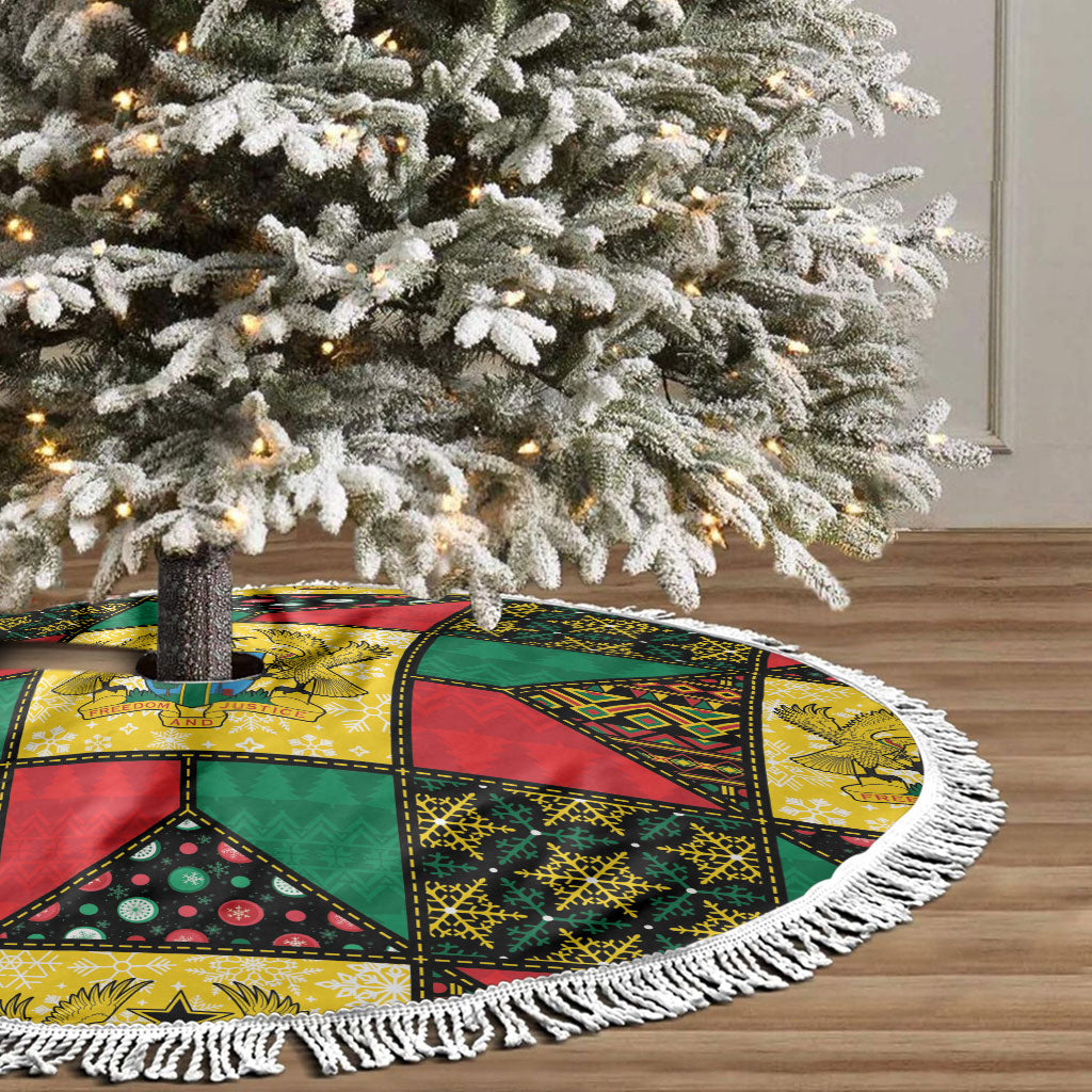 Ghana Christmas Tree Skirt Patchwork Style