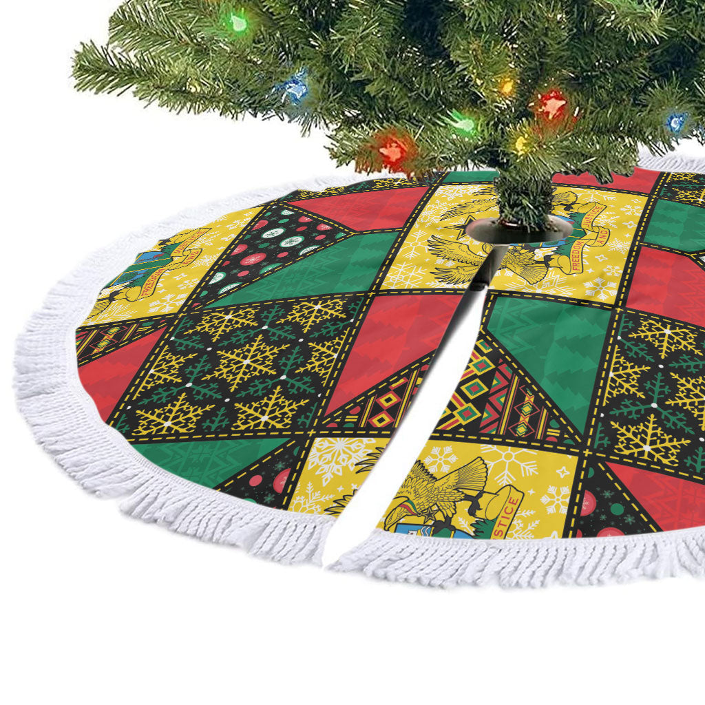 Ghana Christmas Tree Skirt Patchwork Style