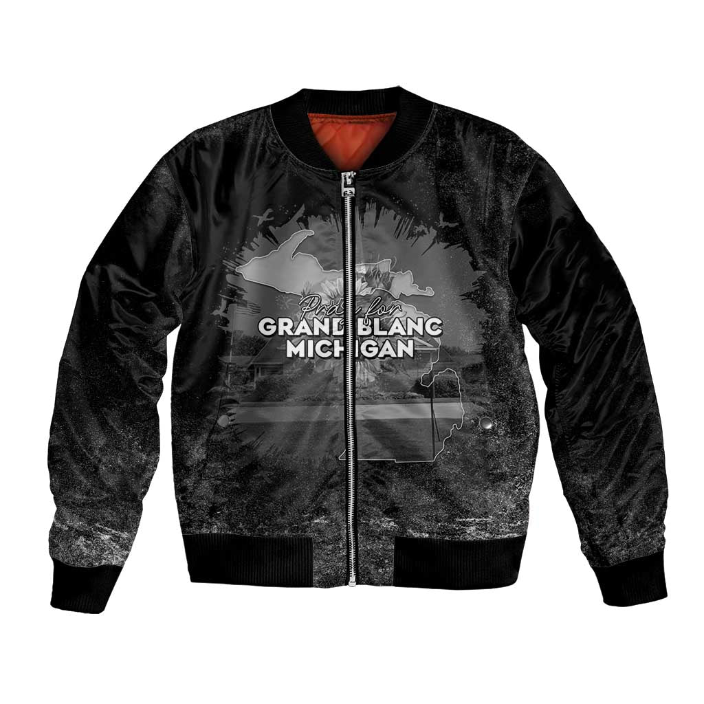 Pray For Michigan Bomber Jacket No More Violence - Wonder Print Shop