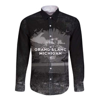 Pray For Michigan Long Sleeve Button Shirt No More Violence - Wonder Print Shop