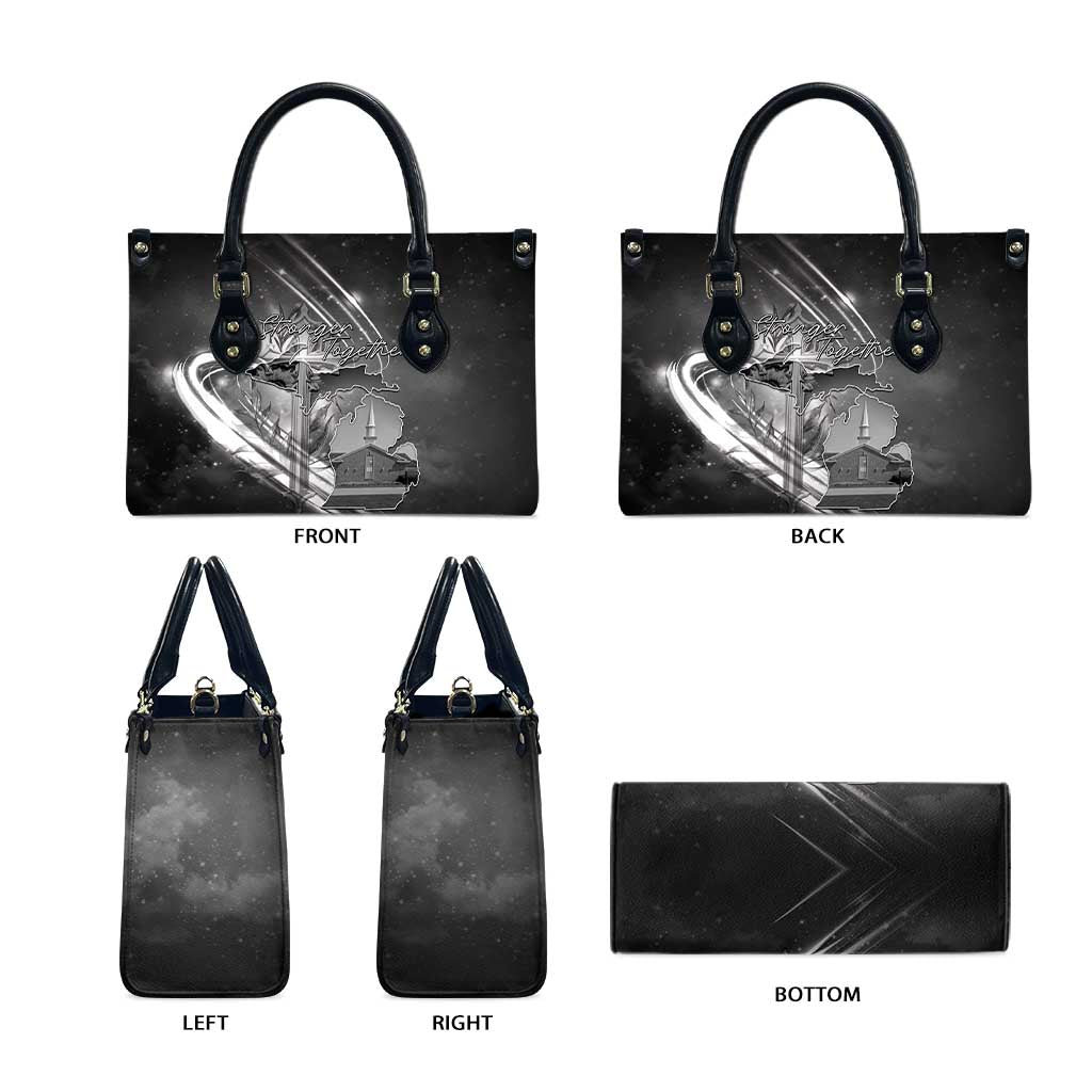 Pray For Grand Blanc Leather Bag Pray For Liberty - Wonder Print Shop