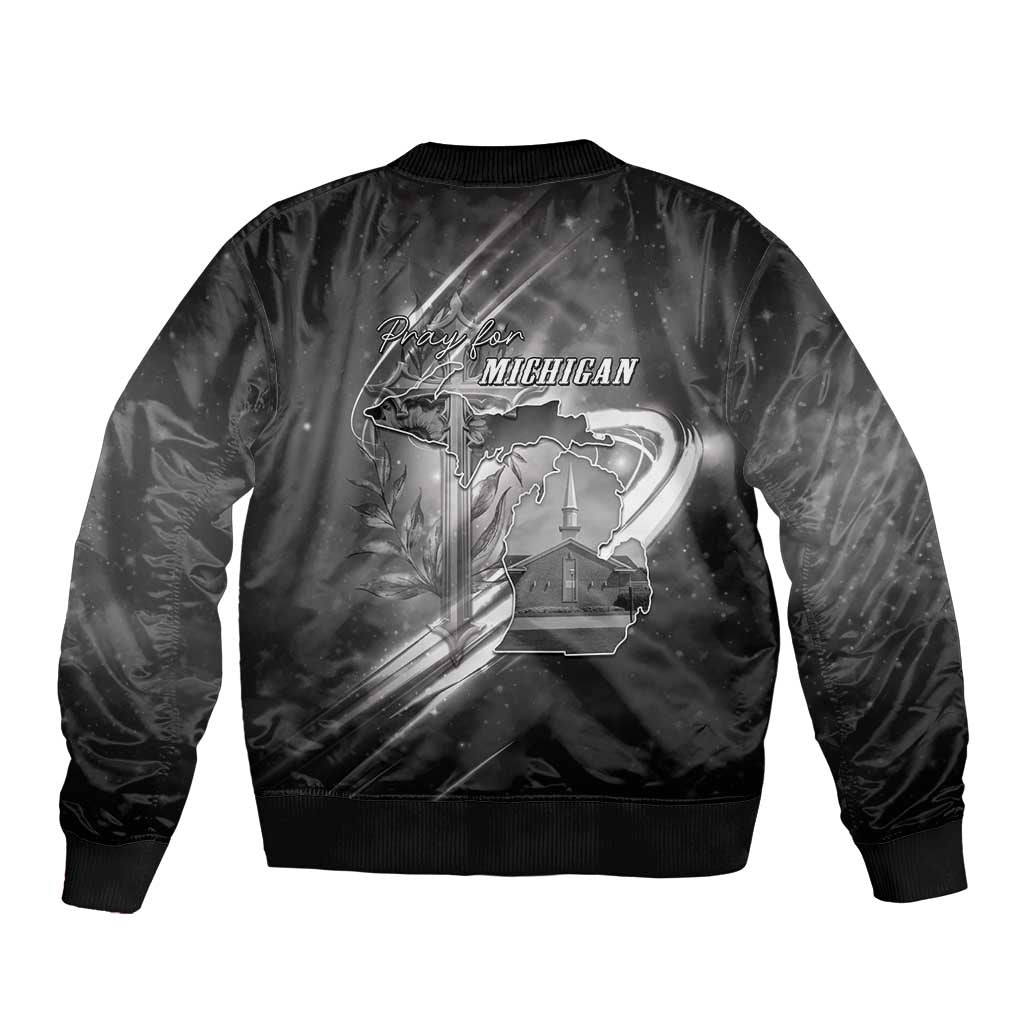Pray For Grand Blanc Sleeve Zip Bomber Jacket Pray For Liberty - Wonder Print Shop
