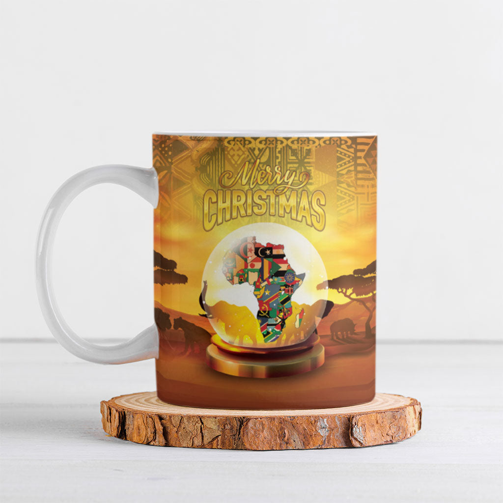 African Flags Map Christmas Ceramic Mug Afro Heritage