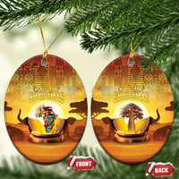 African Flags Map Christmas Ceramic Ornament Afro Heritage
