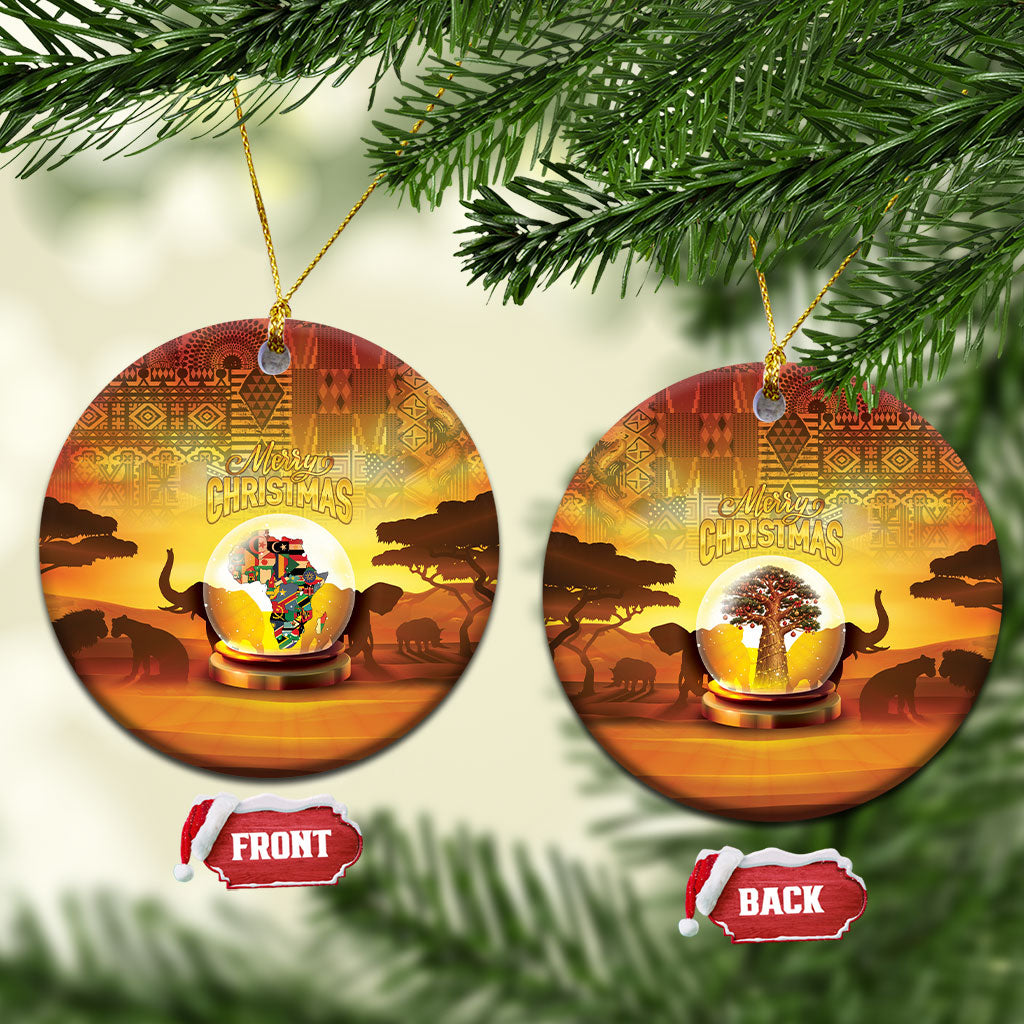 African Flags Map Christmas Ceramic Ornament Afro Heritage