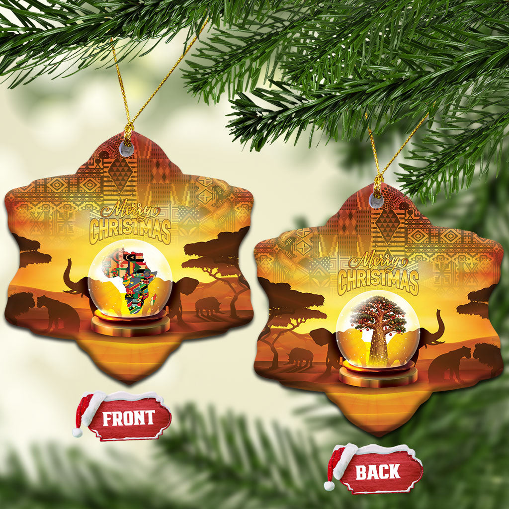 African Flags Map Christmas Ceramic Ornament Afro Heritage
