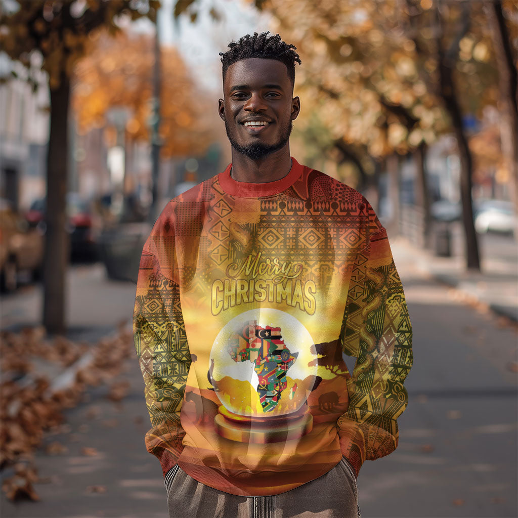 African Flags Map Christmas Sweatshirt Afro Heritage