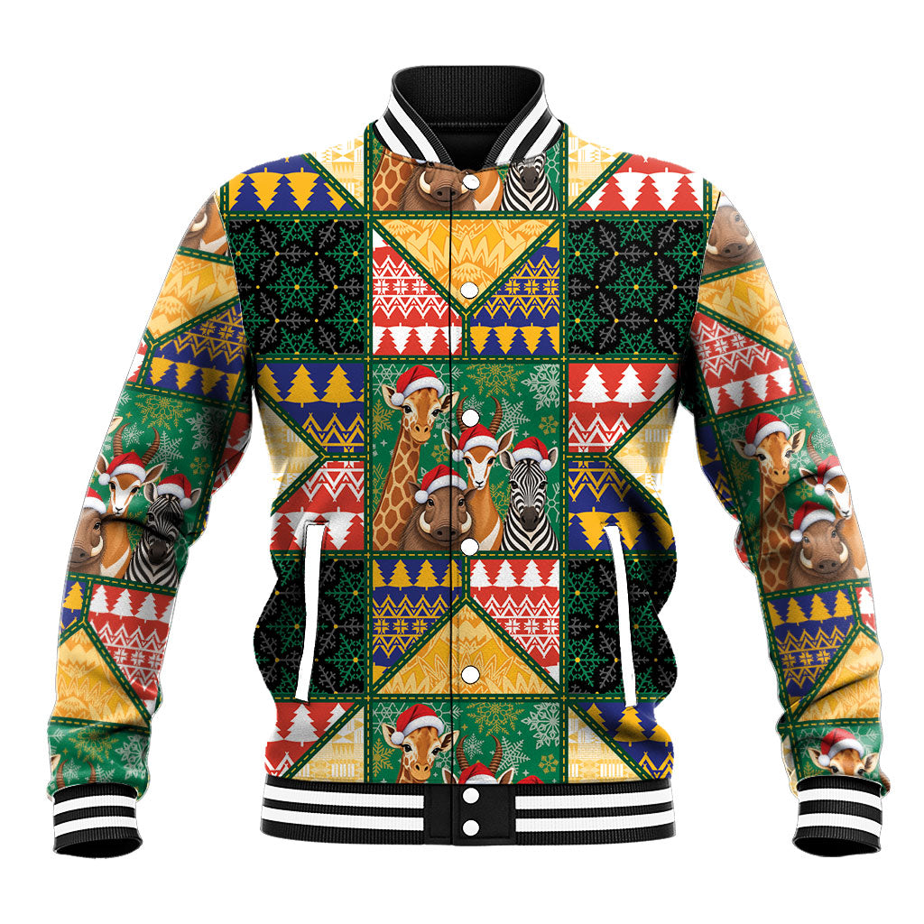 South Africa Christmas Baseball Jacket Patchwork Style