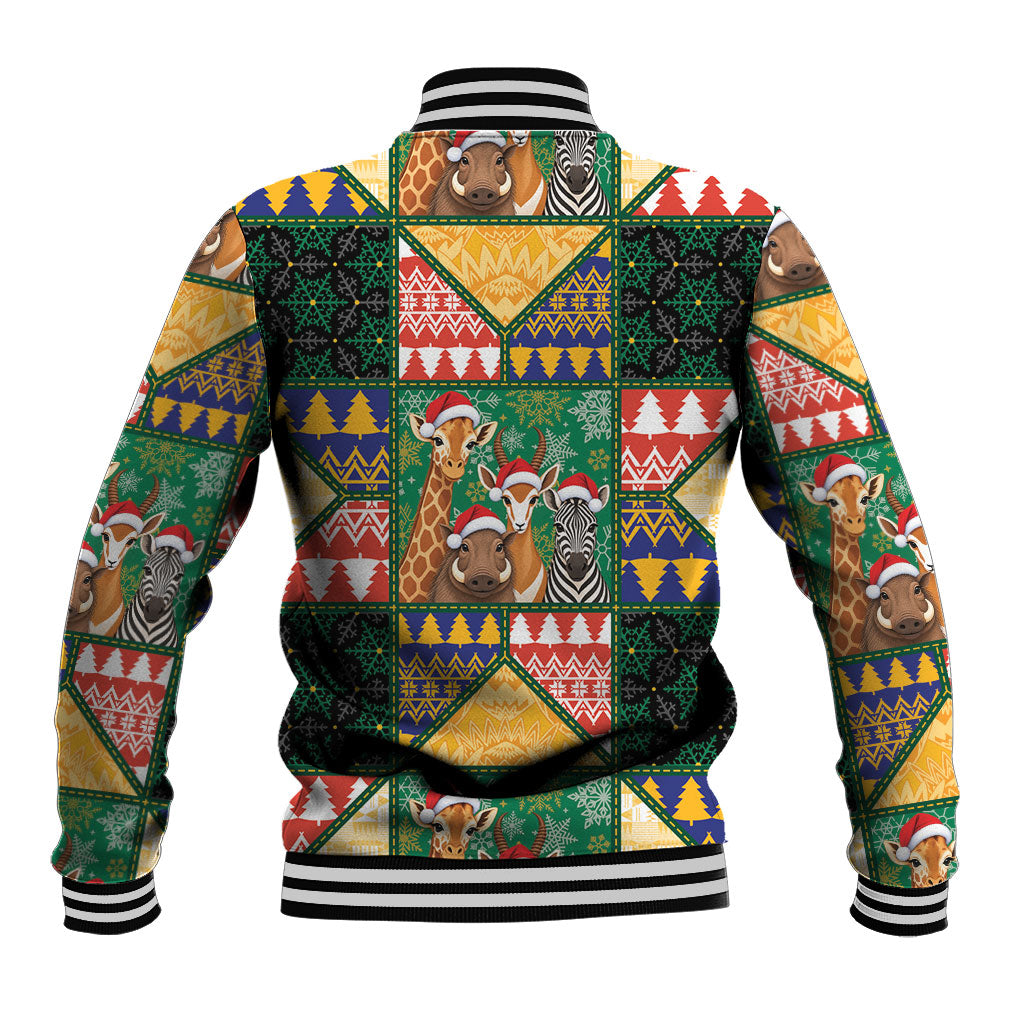 South Africa Christmas Baseball Jacket Patchwork Style