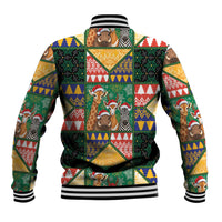 South Africa Christmas Baseball Jacket Patchwork Style