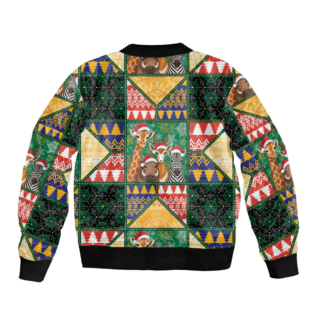 South Africa Christmas Bomber Jacket Patchwork Style