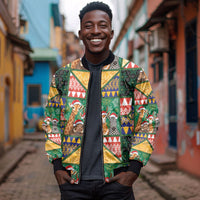 South Africa Christmas Bomber Jacket Patchwork Style