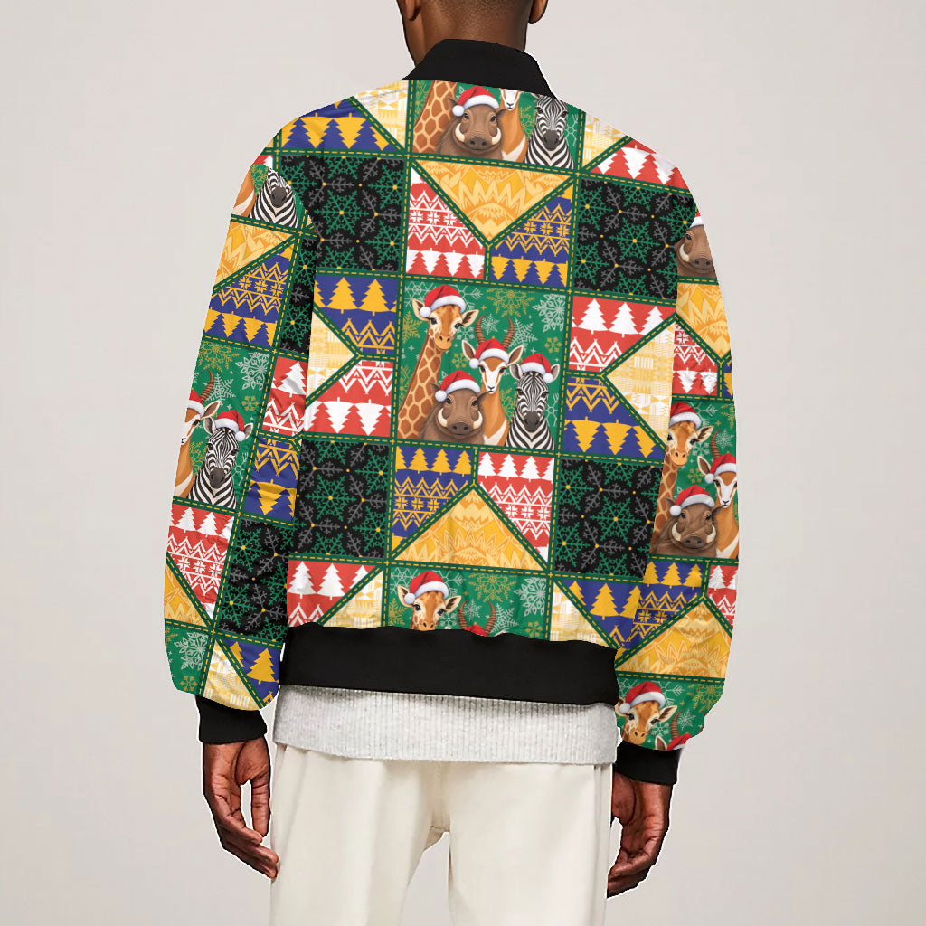 South Africa Christmas Bomber Jacket Patchwork Style