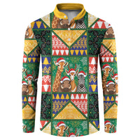 South Africa Christmas Button Sweatshirt Patchwork Style
