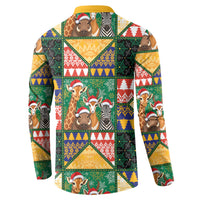South Africa Christmas Button Sweatshirt Patchwork Style
