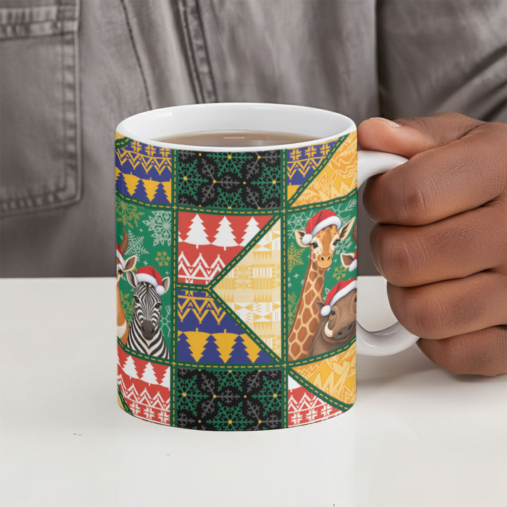 South Africa Christmas Ceramic Mug Patchwork Style