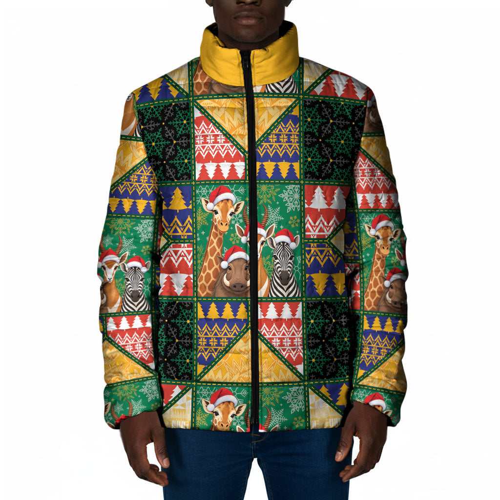 South Africa Christmas Padded Jacket Patchwork Style