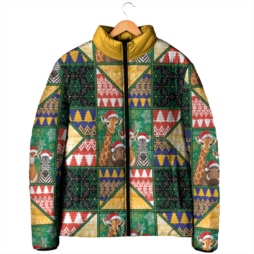South Africa Christmas Padded Jacket Patchwork Style