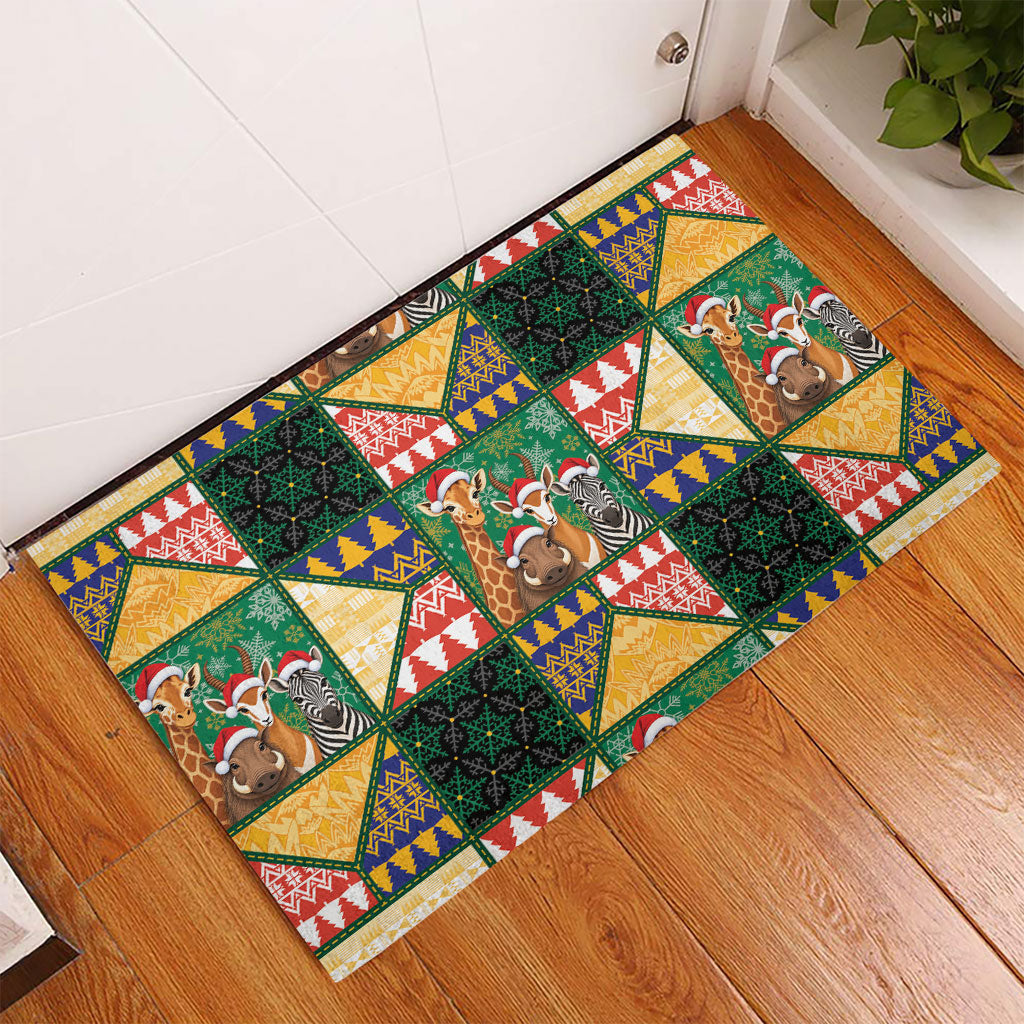 South Africa Christmas Rubber Doormat Patchwork Style