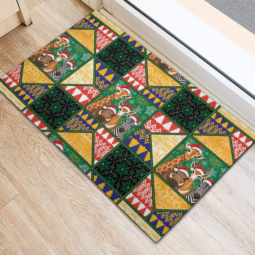 South Africa Christmas Rubber Doormat Patchwork Style