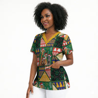 South Africa Christmas Scrub Top Patchwork Style