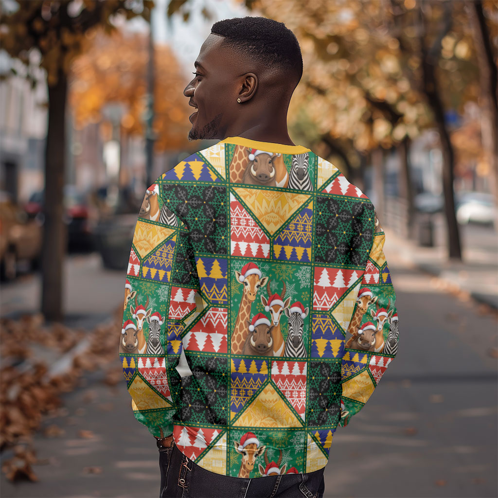 South Africa Christmas Sweatshirt Patchwork Style