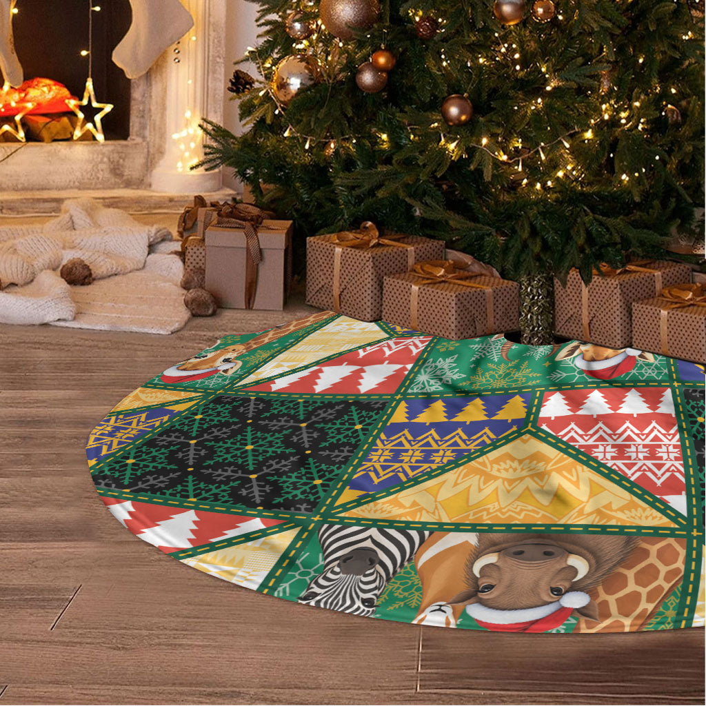 South Africa Christmas Tree Skirt Patchwork Style