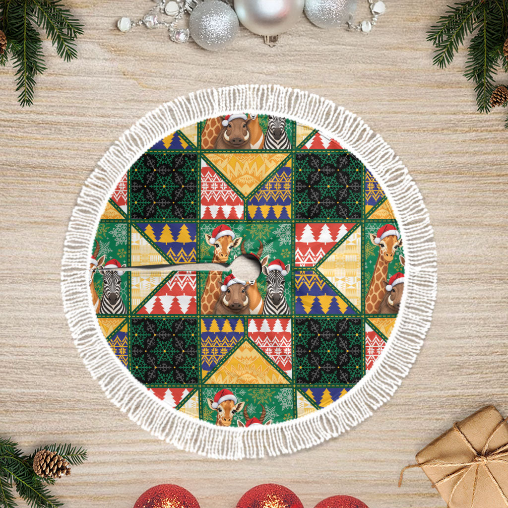 South Africa Christmas Tree Skirt Patchwork Style