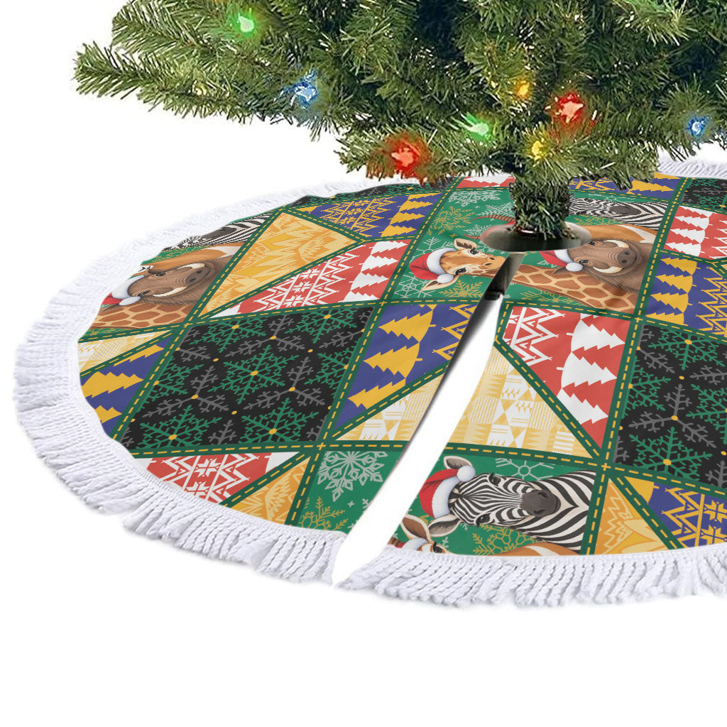 South Africa Christmas Tree Skirt Patchwork Style