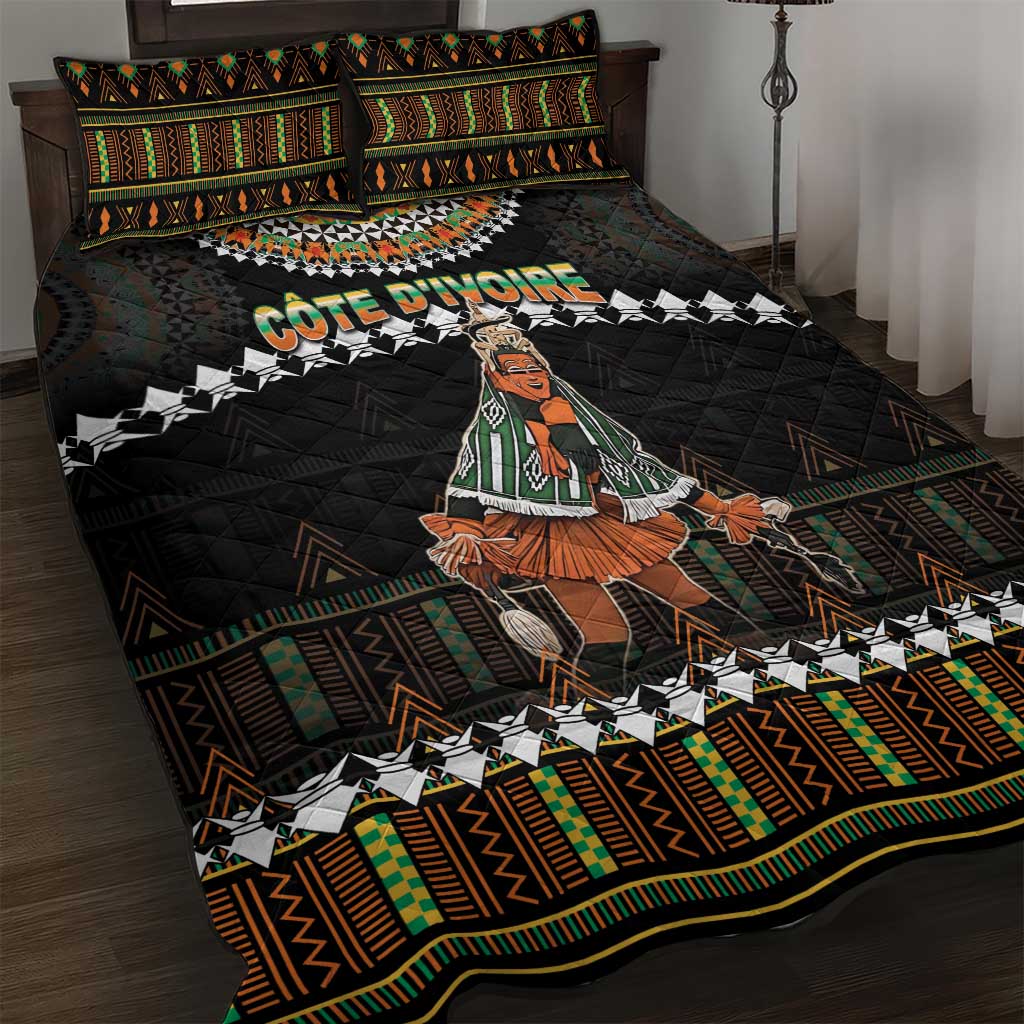 Ivory Coast Festival Of Masks Quilt Bed Set Traditional Zaouli Dance LT05 - Wonder Print Shop