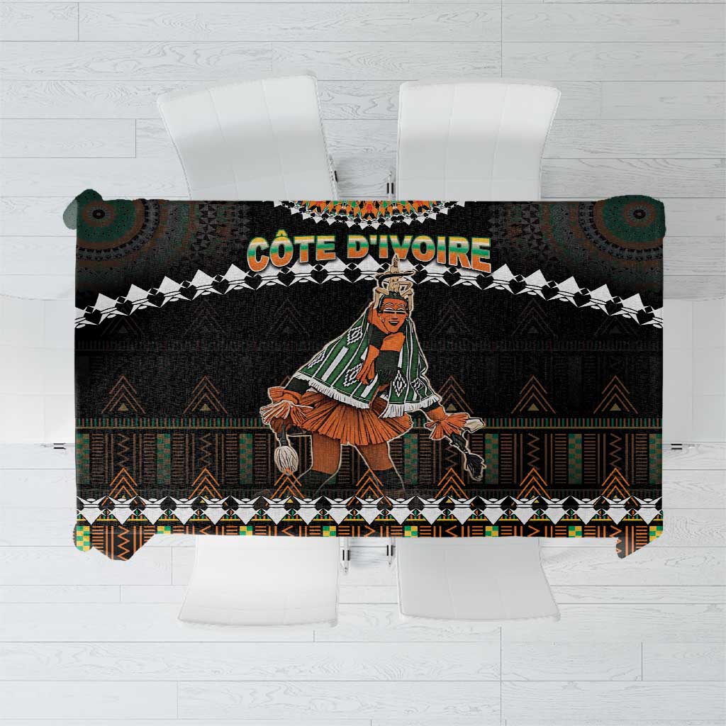 Tablecloth with Côte d'Ivoire Zaouli dancer print