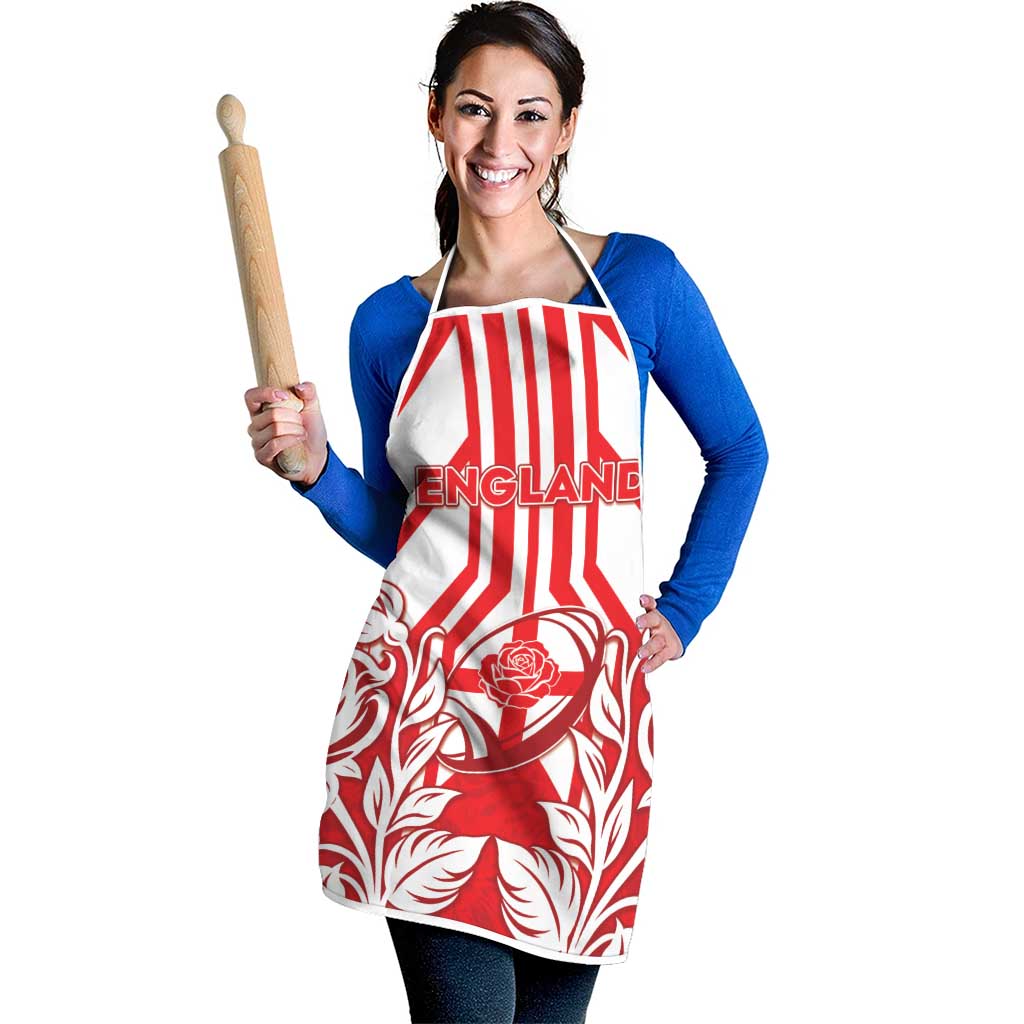 England Red Rose Rugby Apron Sporty Style - Wonder Print Shop