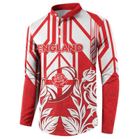 England Red Rose Rugby Custom Button Sweatshirt Sporty Style - Wonder Print Shop