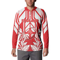 England Red Rose Rugby Custom Button Sweatshirt Sporty Style - Wonder Print Shop