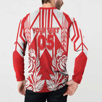 England Red Rose Rugby Custom Button Sweatshirt Sporty Style - Wonder Print Shop