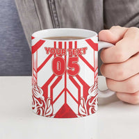 England Red Rose Rugby Custom Ceramic Mug Sporty Style - Wonder Print Shop