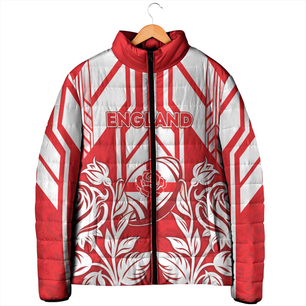 England Red Rose Rugby Custom Padded Jacket Sporty Style - Wonder Print Shop