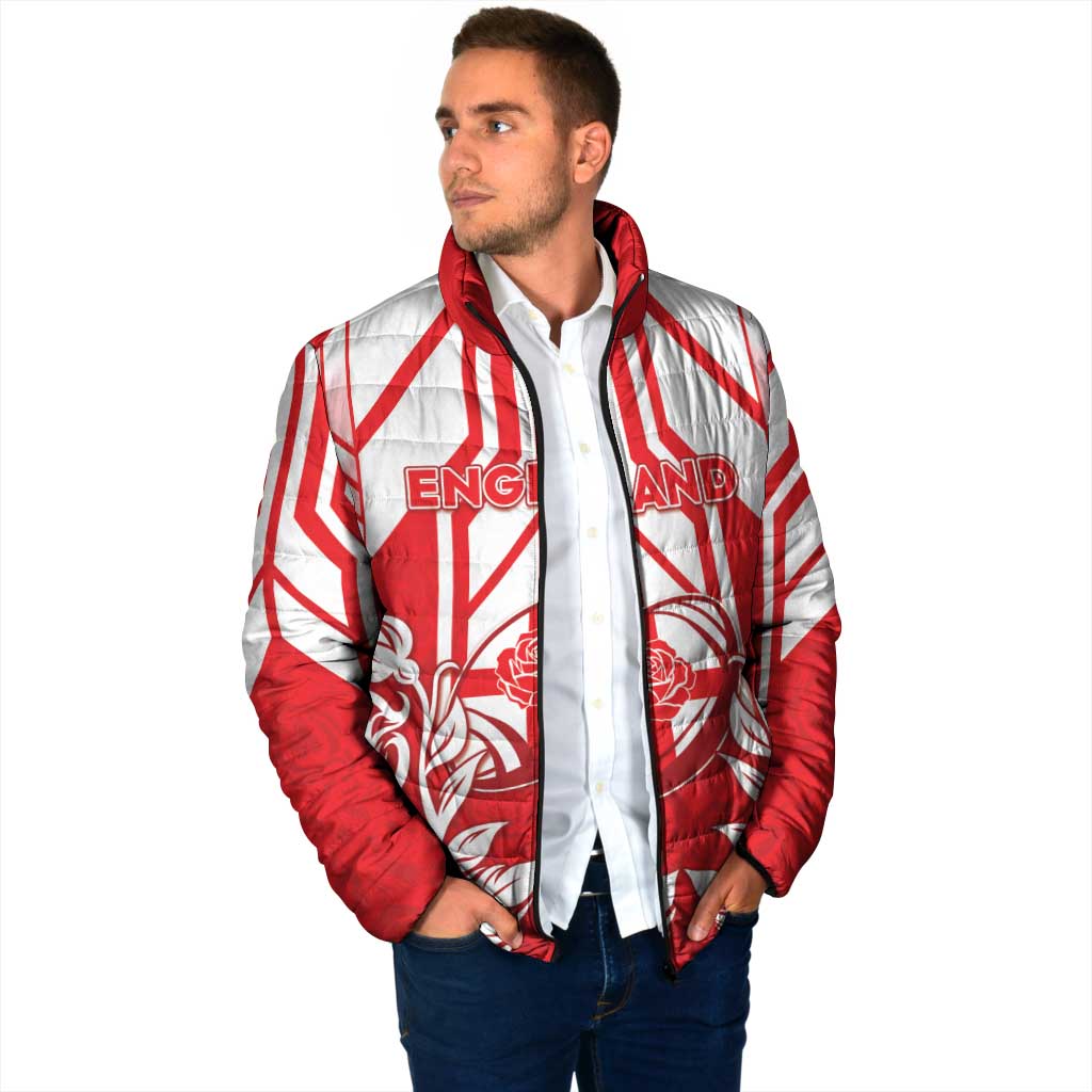 England Red Rose Rugby Custom Padded Jacket Sporty Style - Wonder Print Shop