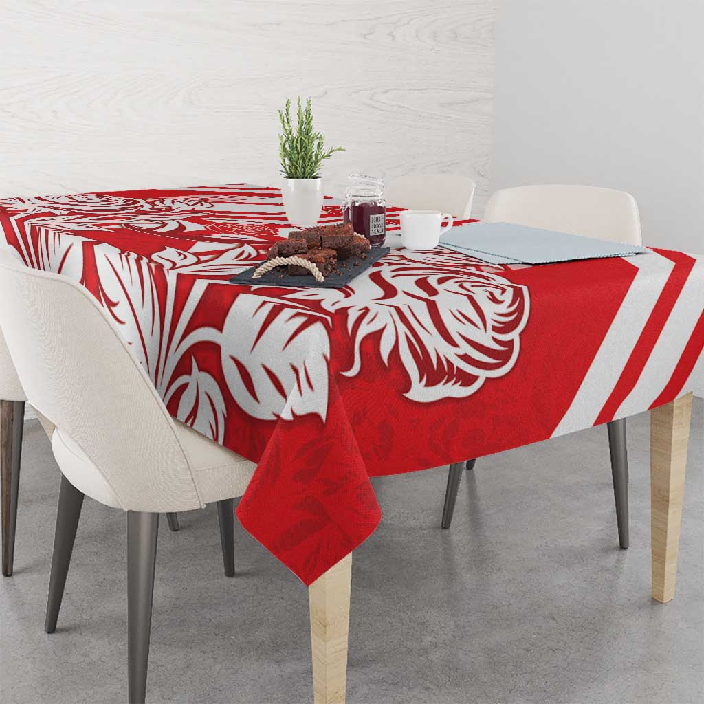 England Red Rose Rugby Tablecloth Sporty Style - Wonder Print Shop