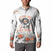 Funny Valentines Day Button Sweatshirt Cupid Says 67