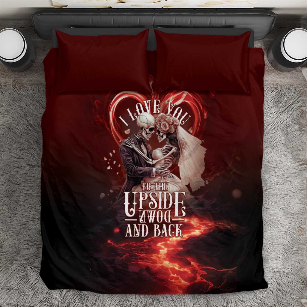 Skull Valentines Day Bedding Set I Love You To The Upside Down And Back