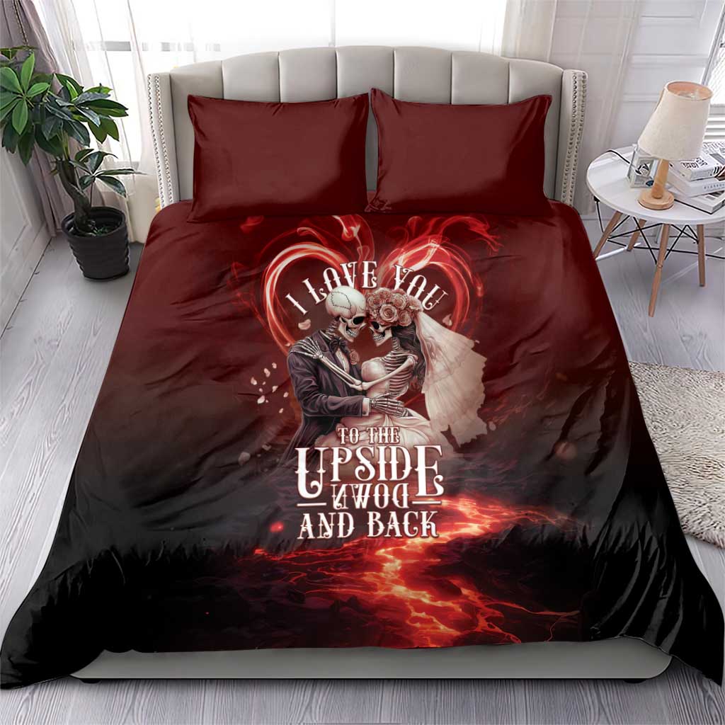 Skull Valentines Day Bedding Set I Love You To The Upside Down And Back