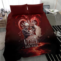 Skull Valentines Day Bedding Set I Love You To The Upside Down And Back