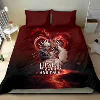 Skull Valentines Day Bedding Set I Love You To The Upside Down And Back