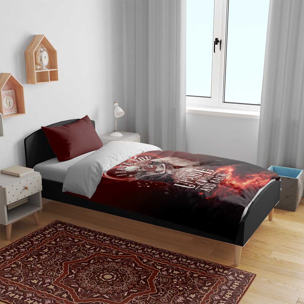 Skull Valentines Day Bedding Set I Love You To The Upside Down And Back